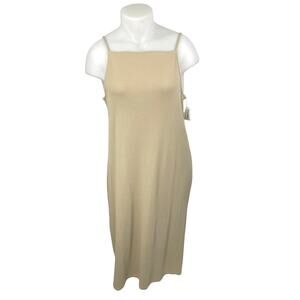 NEW Old Navy Beige Tan Sleeveless Knit Cami Camisole Tank Midi Dress Size XXL